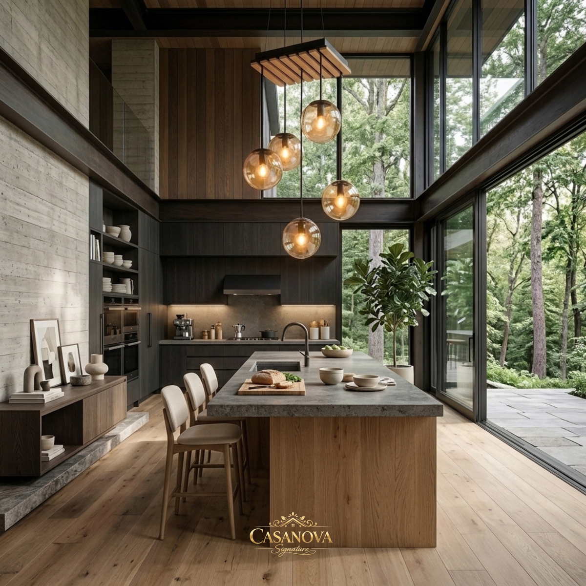 plafonnier-cascade-5-spheres-ambrees-bois-erinette-andas-erinette-destockage
