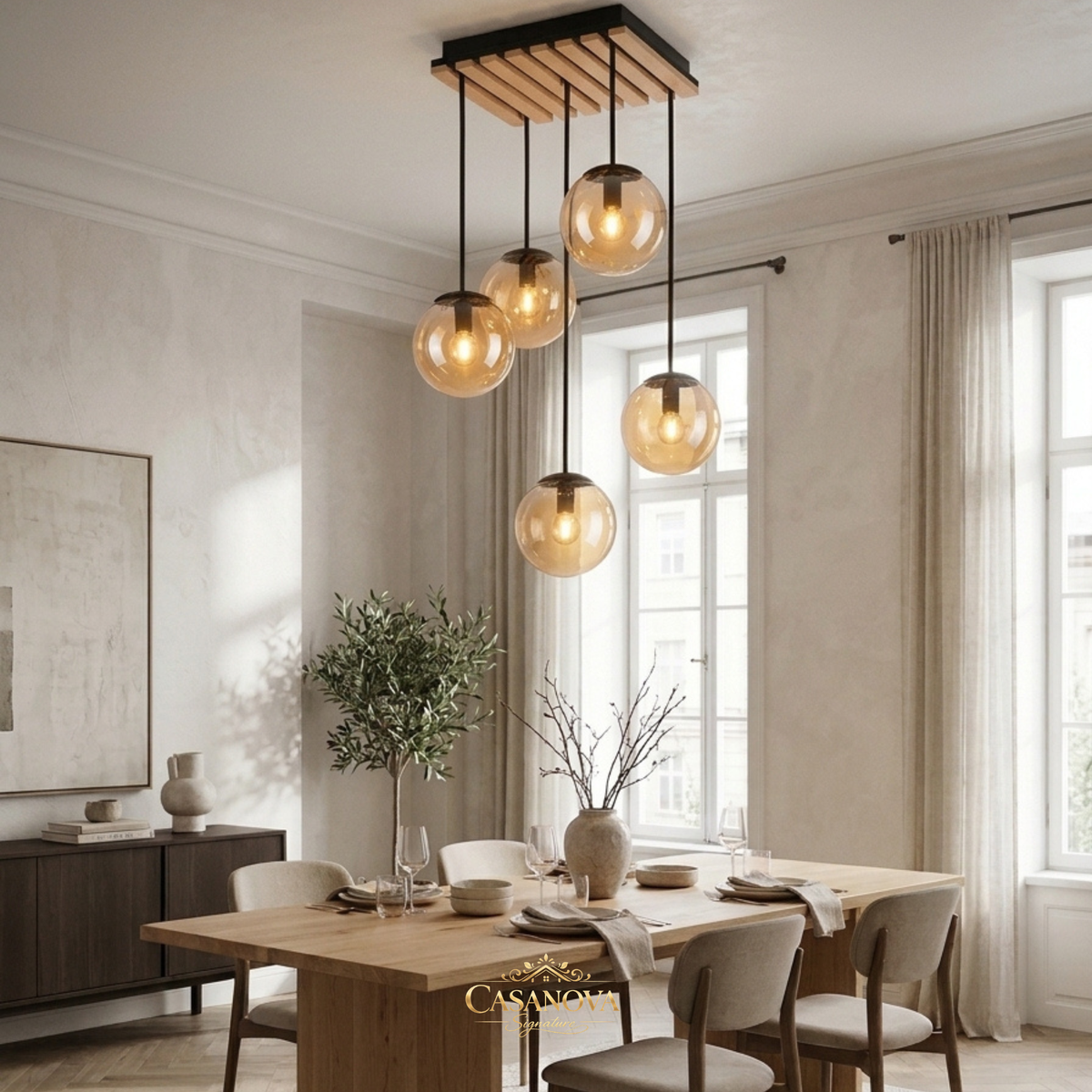 plafonnier-cascade-5-spheres-ambrees-bois-erinette-andas-erinette-destockage