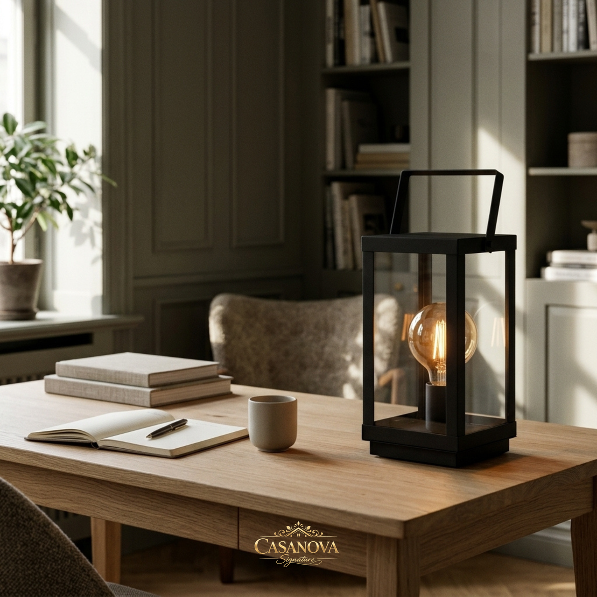 lampe-lanterne-vintage-metal-noir-verre-eglo-bradford