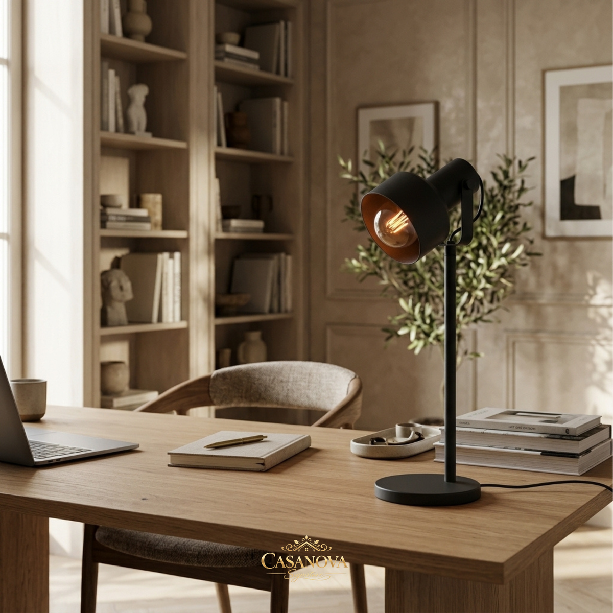 lampe-de-table-orientable-metal-noir-eglo-casibare