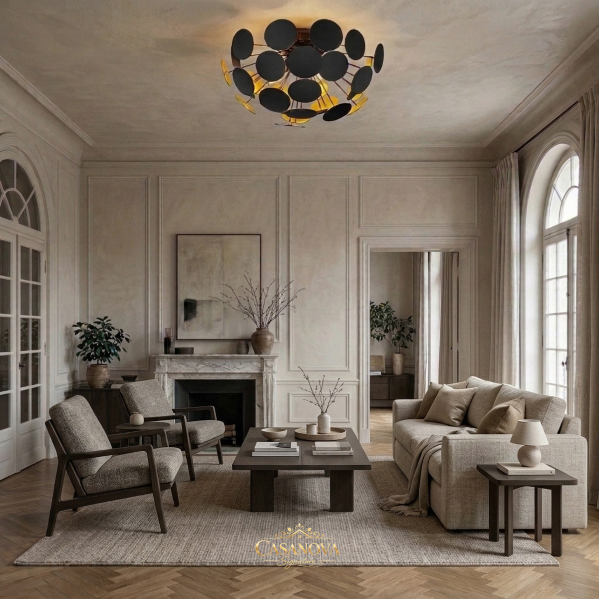 lustre-plafonnier-contemporain-noir-dore-discalgo-trio-discalgo