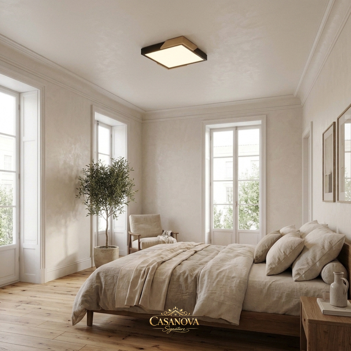 plafonnier-led-carre-bois-naturel-noir-mat-rl-meta-prix-destockage