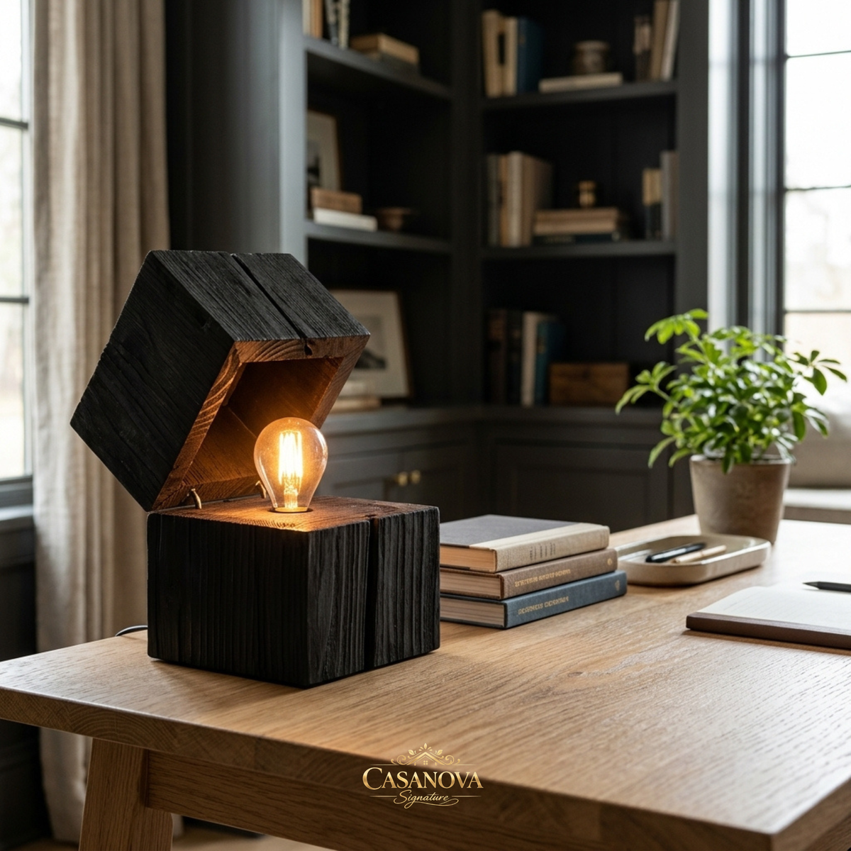 lampe-de-table-cube-en-bois-brule-treasure-trio-lighting-outlet